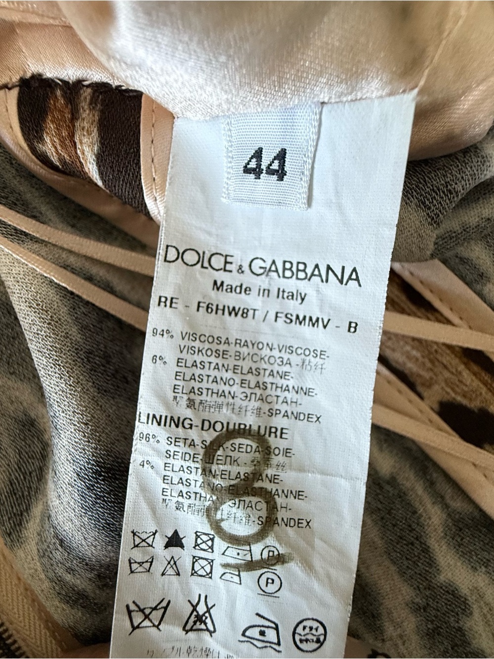 Dolce & Gabbana Leopard Print A-line Shift Dress with Silk Lining Size IT 44 - Picture 11 of 11
